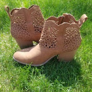 Maurices Brown Cut-Out Boots